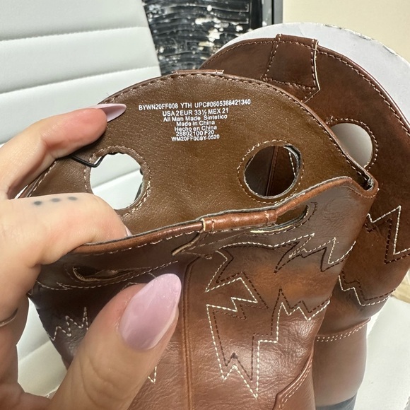 Kids Brown Cowboy Boots - Picture 5 of 8